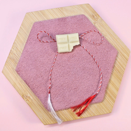 COLECTIE - Brosă Piece of Chocolate albă elegantă