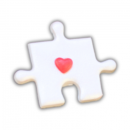 Brosa Piesa de Puzzle albă cu detalii [4]