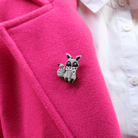 Brosa Raccoon gri, accesoriu jucaus [3]