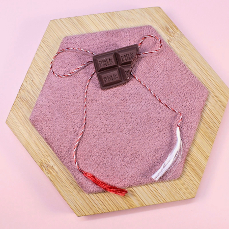 COLECTIE - Brosă formă ciocolată maronie