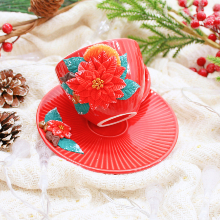CANI - Set Cana Craciunita cu design festiv rosu