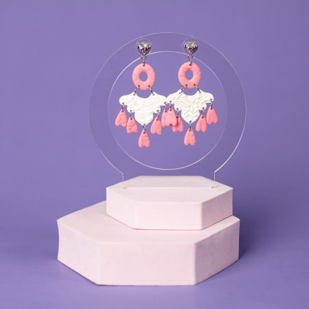 Valentine - Cercei Angel Dream roz cu design elegant