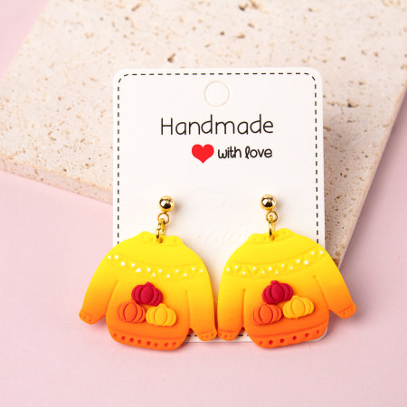 BIJUTERII - Cercei Autumn Sweater multicolori cu design tomnatic