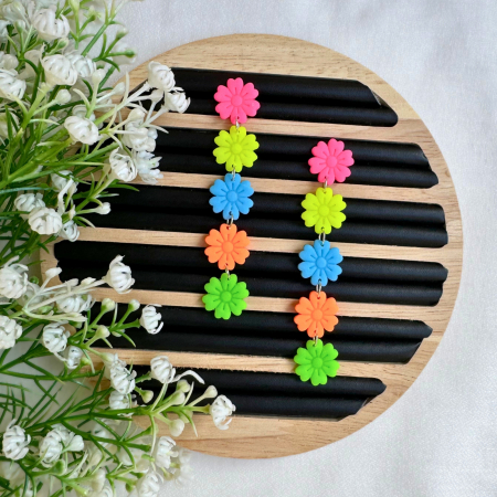 Neon Collection - Cercei Blossom Glow multicolori fosforescenți