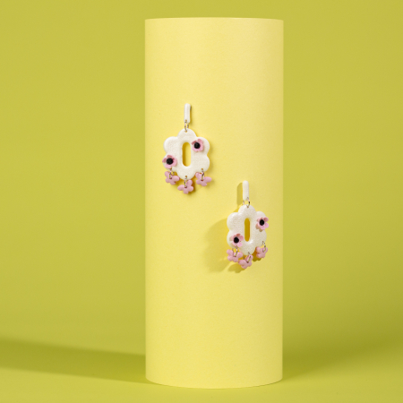 White Sensation - Cercei Butterfly Dream albi cu fluturi