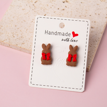 Easter - Cercei Chocolate Bunny, model iepuraș ciocolată