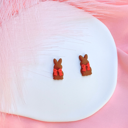 Cercei Chocolate Bunny, model iepuraș ciocolată [1]