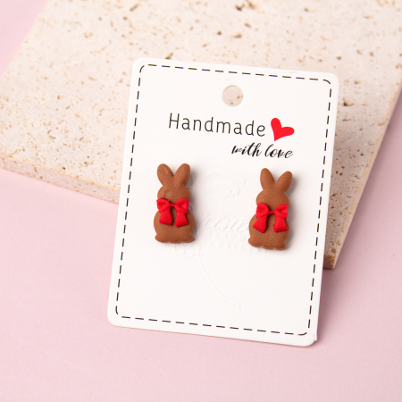 BIJUTERII - Cercei Chocolate Bunny, model iepuraș ciocolată