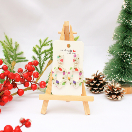 Christmas - Cercei albi inspirați de instalațiile de Crăciun