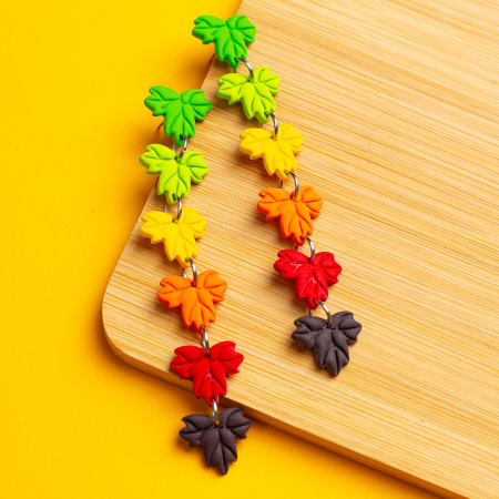 Cercei Lungi - Cercei Ciclul Vieții multicolori cu design natural