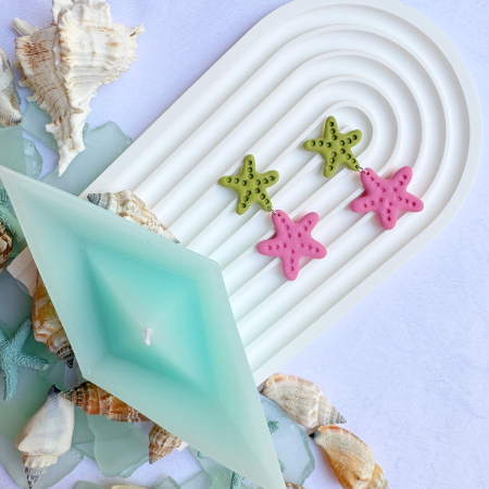 Summer - Cercei Coastal Chic multicolori cu steluțe de mare