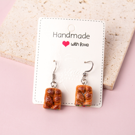 Cercei Medii - Cercei Cozonac cu detalii festive