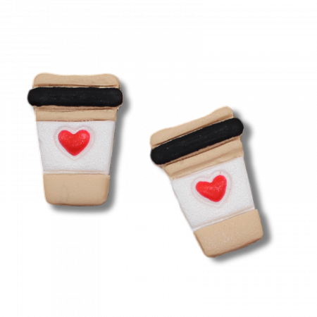 Cercei Coffee Cup crem cu design creativ [3]