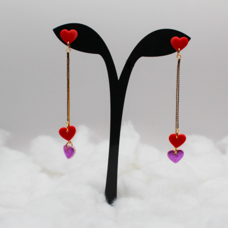 Cercei aurii Dance of Hearts cu inimi vibrante [2]