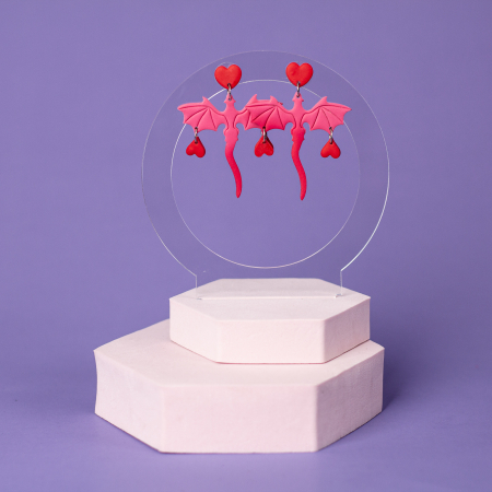 Cercei Lungi - Cercei Dragon of Love cu design fairy