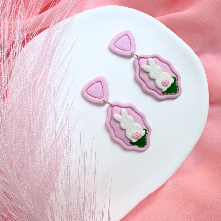 Cercei roz Easter Bunny tematic [2]