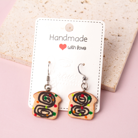 Cercei Medii - Cercei Felie de Cozonac cu tematică festivă