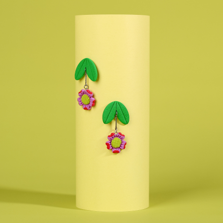 Cercei Lungi - Cercei Floare lungi cu design colorat