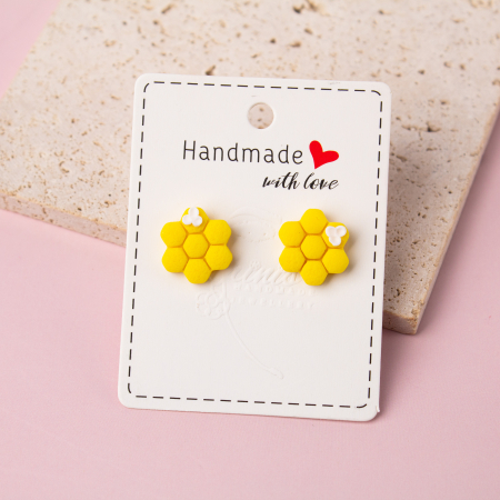 Primavara - Cercei FlowerWax galbeni cu eleganță subtilă