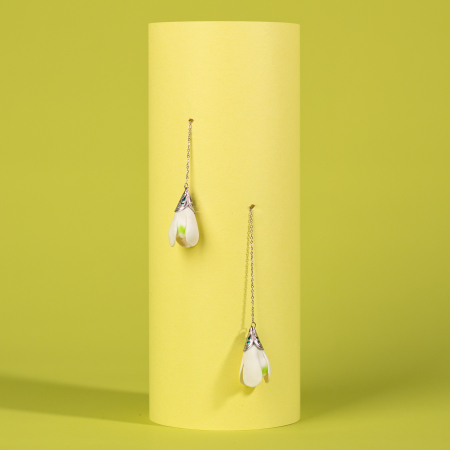 Primavara - Cercei Galanthus albi, model floral