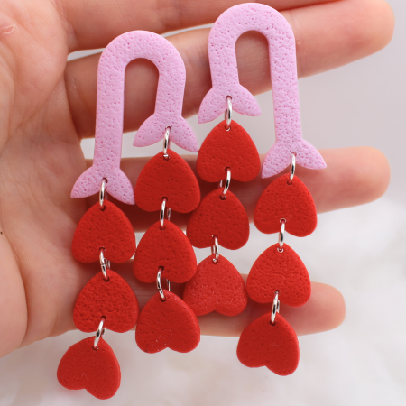 Cercei - Heart Drops - Rosu [1]