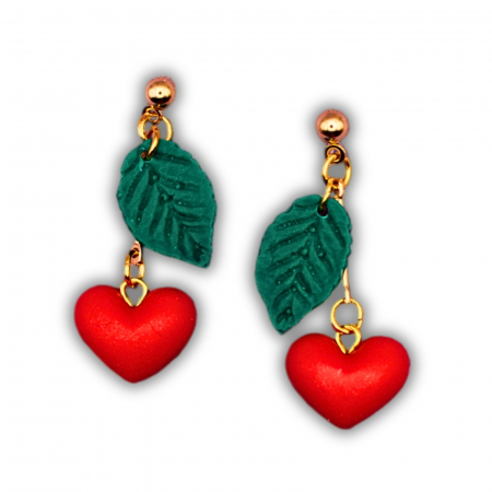 Cercei Heartfelt Cherry aurii [4]