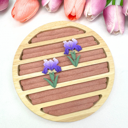Cercei Iris Mist mov cu design floral [1]