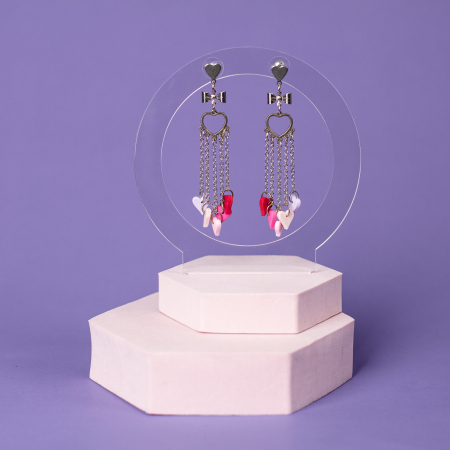 Cercei Medii - Cercei Love Petals cu inimioare jucăușe