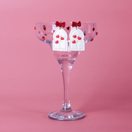 BIJUTERII - Cercei albi Love Stick eleganţi