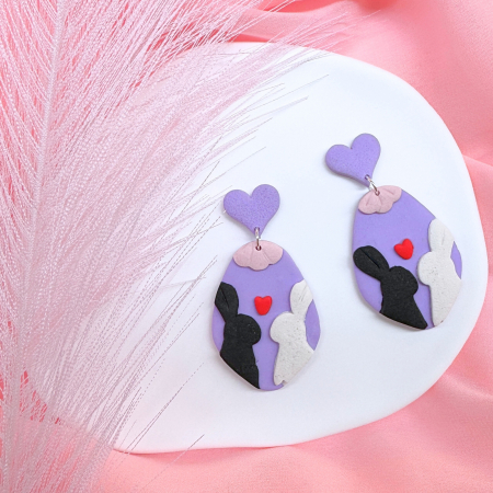Easter - Cercei Love Story mov cu model ying yang