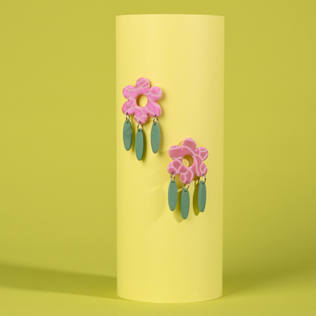 Primavara - Cercei Magic Flower multicolori cu design floral