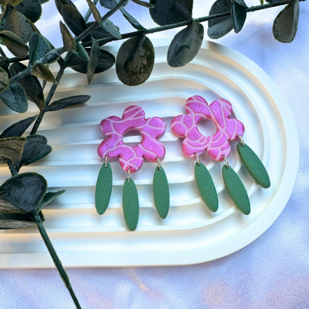 Primavara - Cercei Magic Flower multicolori cu design floral
