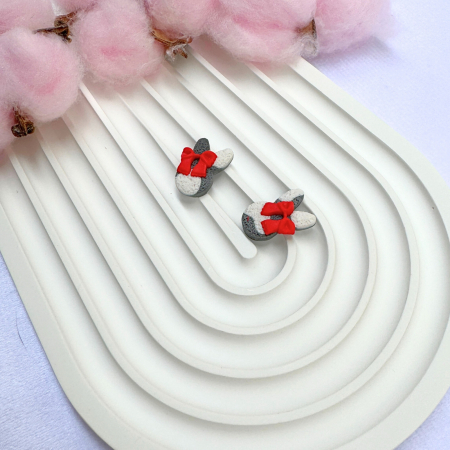Cercei Mini Bunny gri, design de Paște [2]