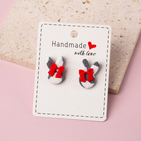 Easter - Cercei Mini Bunny gri, design de Paște