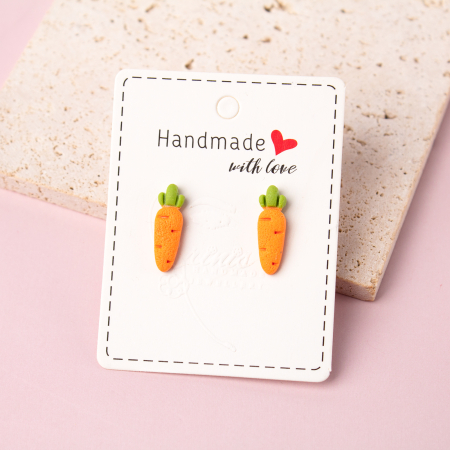 BIJUTERII - Cercei Mini Morcov portocalii tematici