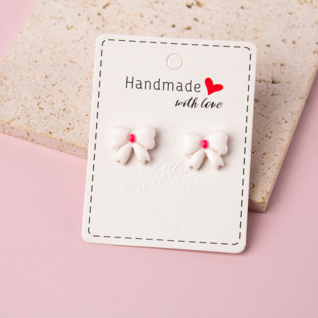 Fundite - Cercei mini alb fundiță