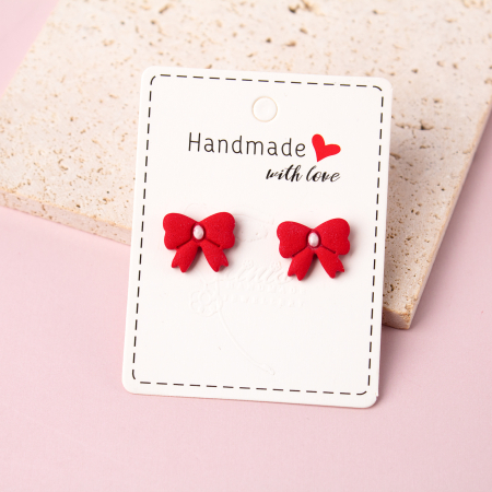 Tiny but Mighty - Cercei fundita roșii cu prindere pin