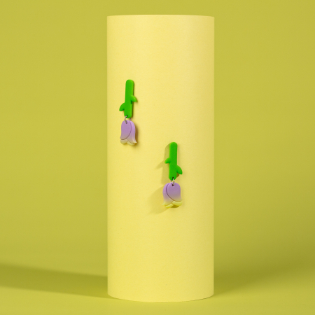 Cercei Lungi - Cercei Mystic Tulip degrade flori