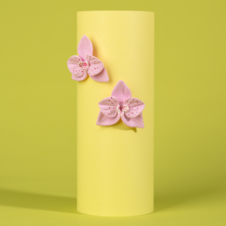 Cercei Lungi - Cercei Orchid Ember roz pastel