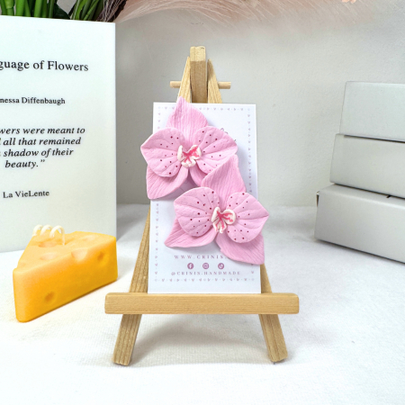 Cercei Lungi - Cercei Orchid Ember roz pastel