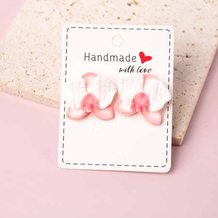 BIJUTERII - Cercei - Orhidee - Alb