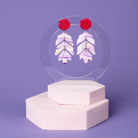 Cercei Lungi - Cercei Passiflora florali multicolori