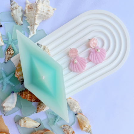 Summer - Cercei Pinky Shells roz cu perle