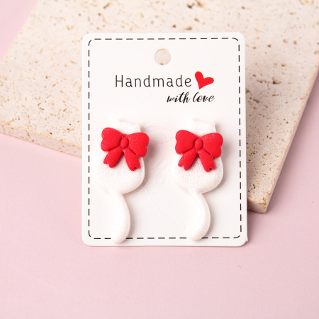 Forever Pets - Cercei - Pisica cu Funda Rosie - Alb