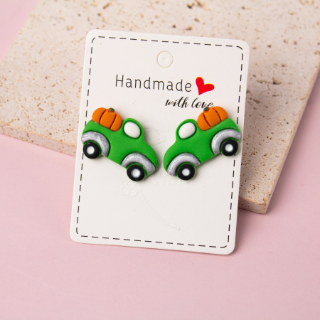 Cercei Studs - Cercei verzi Pumpkin Express dubiță dovleac