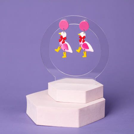 Cercei Lungi - Cercei Rățușca colorați cu cizmulițe galbene