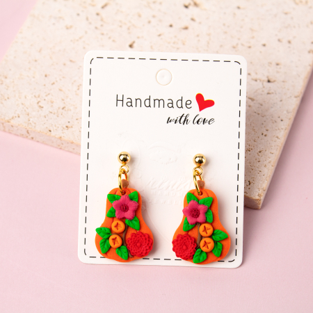 BIJUTERII - Cercei cu dovleci model tomnatic