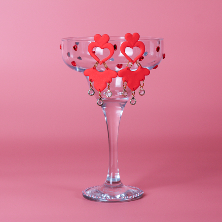 Cercei Lungi - Cercei Romantic Night roșii de seară