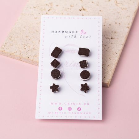 Second Breakfast - Cercei Biscuiti Negru cu detalii autentice