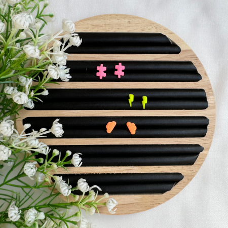 Cercei Studs - Cercei fosforescenți multicolori design electric